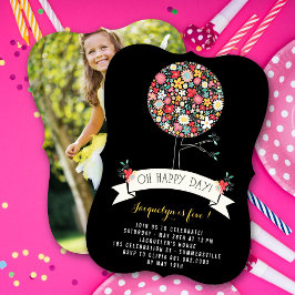 Invitación Flores de primavera Chica del árbol del pop Foto d