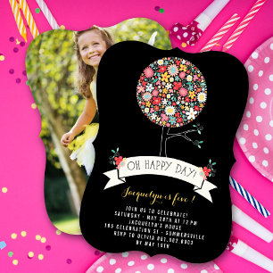 Invitación Flores de primavera Chica del árbol del pop Foto d