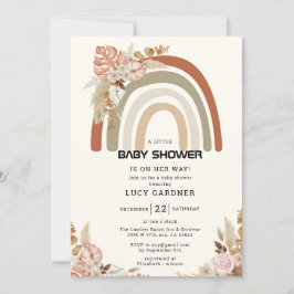 Invitación Flores de primavera | Chica simple arcoiris Baby S