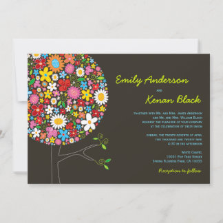 Invitación Flores de primavera coloridas y caprichosas Boda d