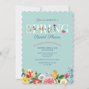 Invitación Flores de primavera ducha de novia