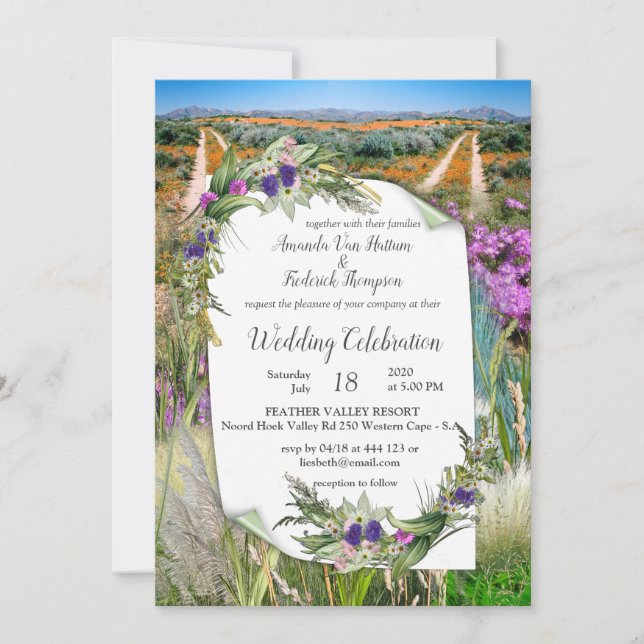 Invitación Flores de primavera ecológicas salvajes (Anverso)