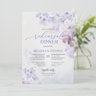 Invitación Flores de primavera elegante Boho flores lilac mor