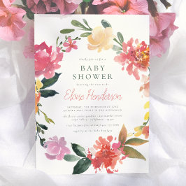 Invitación Flores de Primavera | Elegante y Simple Baby Showe