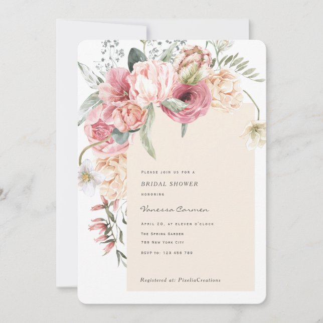 Invitación Flores de primavera florecimiento de florecimiento (Anverso)