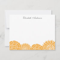 Flores de primavera plana Gracias Notas {naranja}