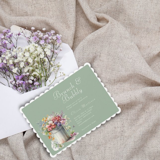 Invitación Flores de primavera románticas Vase Bridal Shower  (Subido por el creador)