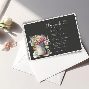 Invitación Flores de primavera románticas Vase Bridal Shower