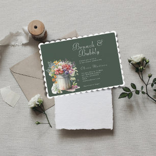 Invitación Flores de primavera románticas Vase Bridal Shower