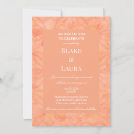 Invitación Flores de primavera rosa melocotón Batik personali