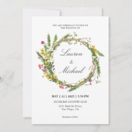 Invitación Flores de primavera rosada blanca personalizado