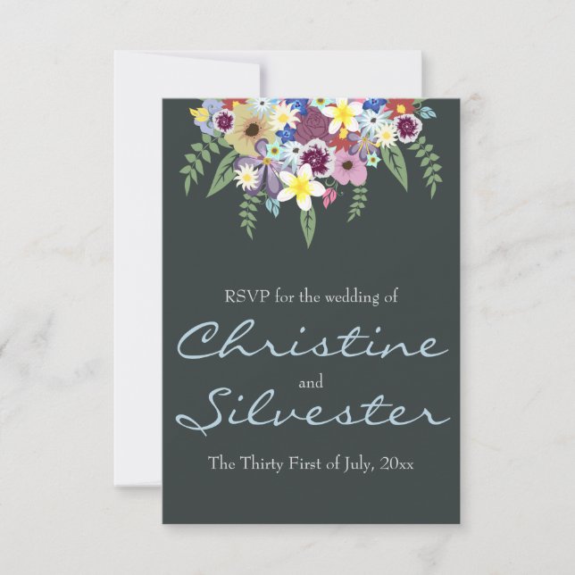 Invitación Flores de primavera, RSVP de 3,5 x 5 (Anverso)