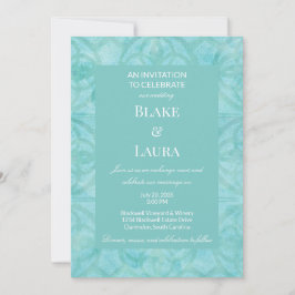 Invitación Flores de primavera turquesa Batik personalizado