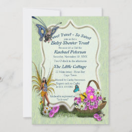 Invitación Flores de primavera y hadas de mariposa