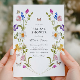 Invitación Flores de primavera y mariposas ducha de novias