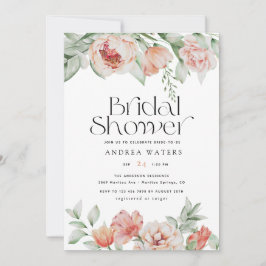 Invitación Flores de primavera y vegetación | Ducha de novia