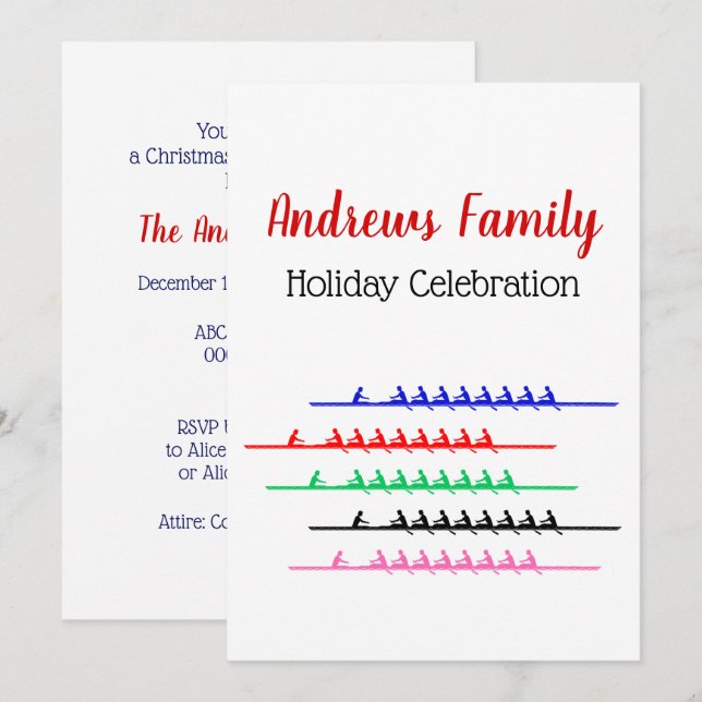 Invitación Flores de raza de equipo: hasta cinco barcos (Anverso / Reverso)