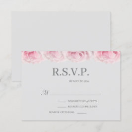 Invitación Flores de Rosa rosadas reales elegante matrimonio 