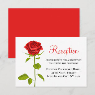 Invitación Flores de Rosas Rojas Florales para Recepción de B