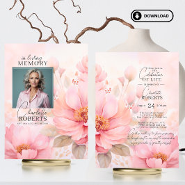 Invitación Flores de rosas rosadas celebran la vida | FOTO