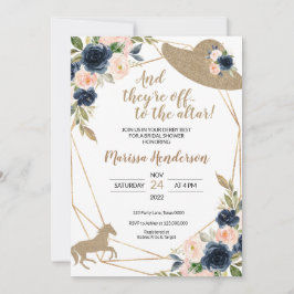 Invitación Flores de Rubor y marina en Kentucky Derby Bridal 
