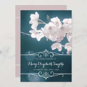 Invitación Flores de Sakura en flor de cerezo en servicio con