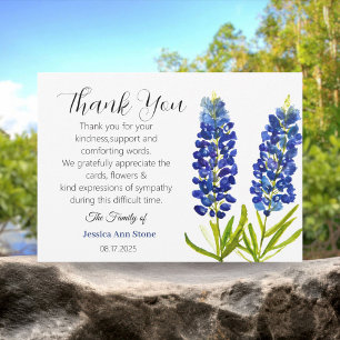 Invitación Flores de simpatía Bluebonnets Funeral Muerte Grac