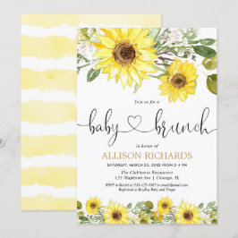 Invitación Flores de sol bebé brunch vegetación floral blanca