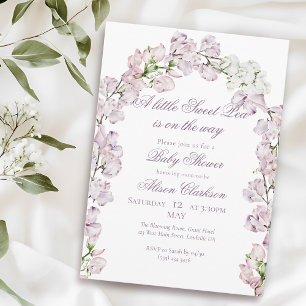 Invitación flores de Sweet Pea en arco Baby brunch elegante l