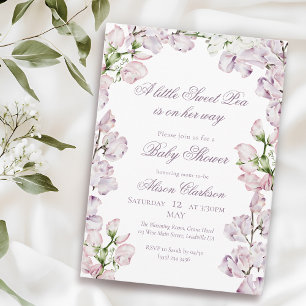 Invitación flores de Sweet Pea en arco Baby brunch elegante l