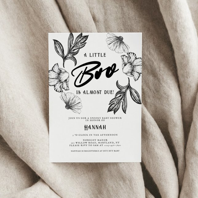 Invitación Flores de tatuaje de Baby Shower gótico (Subido por el creador)