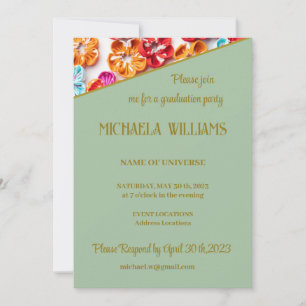 Invitación Flores de tela de coser hechas a mano de primavera
