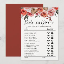 Invitación flores de terracota boho juego de la novia o el no