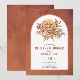 Invitación Flores de terracota otoño cena de matrimonio