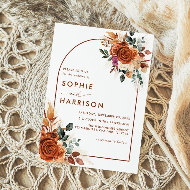 Invitación Flores de terracota y Boda de roya de pasas I (Subido por el creador)