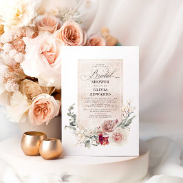 Invitación Flores De Tierra Flores Boho Elegante Ducha De Nov