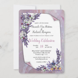 Invitación Flores de tubérculo y lavanda