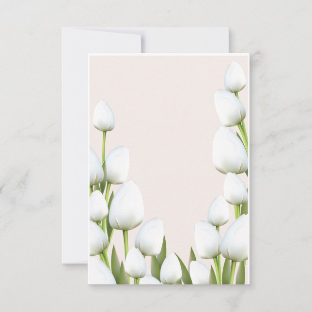 Invitación flores de Tulipán blanco (Anverso)