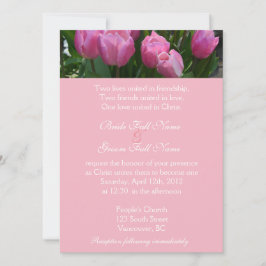 Invitación Flores de tulipán rosa bonito boda cristiano