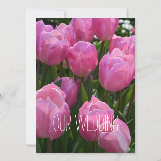 Invitación Flores de tulipán rosa de primavera bonito boda cr (Reverso)