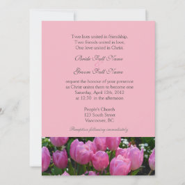 Invitación Flores de tulipán rosa de primavera bonito boda cr