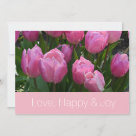 Invitación Flores de tulipán rosadas bonitas boda cristiana