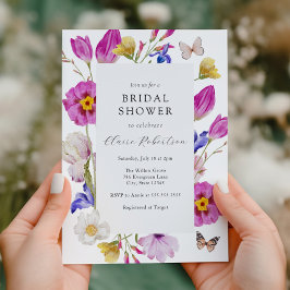 Invitación Flores de tulipanes de primavera rosada Ducha de n