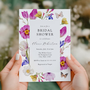 Invitación Flores de tulipanes de primavera rosada Ducha de n