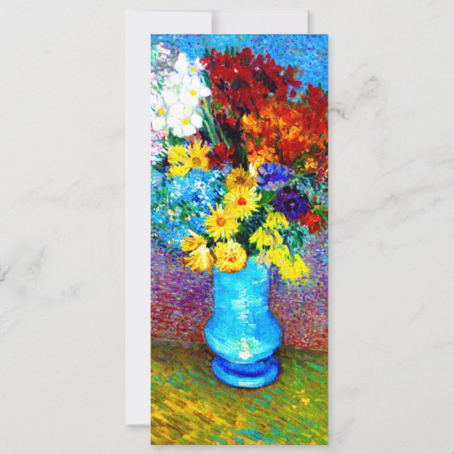 Invitación Flores de Van Gogh en un jarrón azul (Anverso)