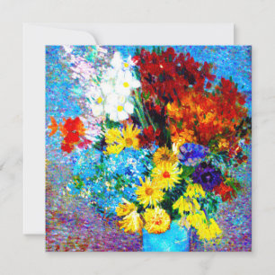 Invitación Flores de Van Gogh en un jarrón azul