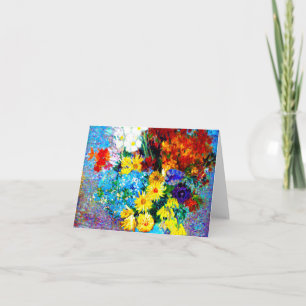 Invitación Flores de Van Gogh en un jarrón azul