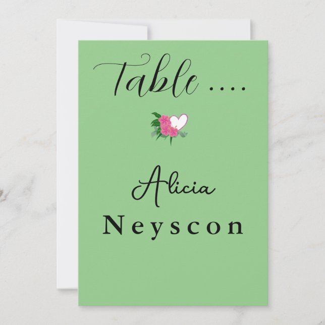 Invitación Flores de vegetación Boda y corazón descargables (Anverso)
