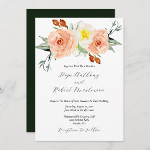 Invitación Flores de verano brillantes Boda con RSVP