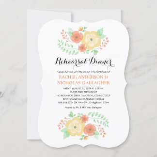 Invitación Flores de verano de Sheer | Cena de ensayo